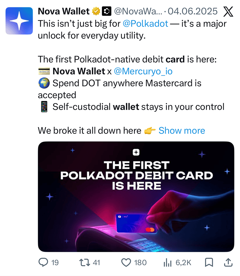 Nova launch tweet